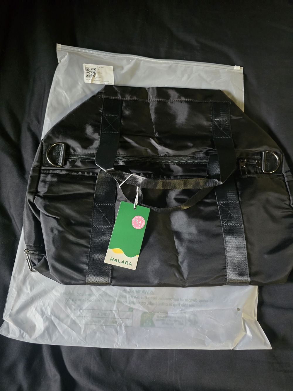 HALARA Black Nylon Travel Tote